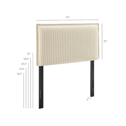Camille Striped Linen Blend Twin Size Headboard by Modway