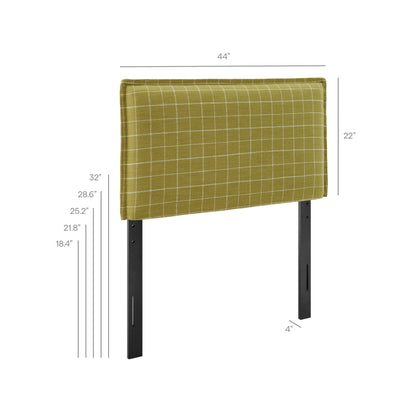 Camille Checkered Linen Blend Twin Size Headboard by Modway