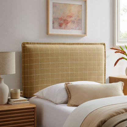 Camille Checkered Linen Blend Twin Size Headboard by Modway
