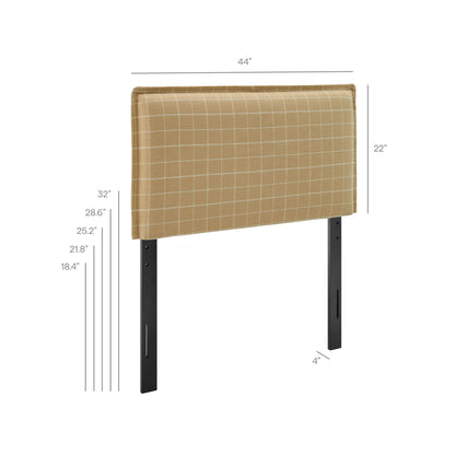 Camille Checkered Linen Blend Twin Size Headboard by Modway