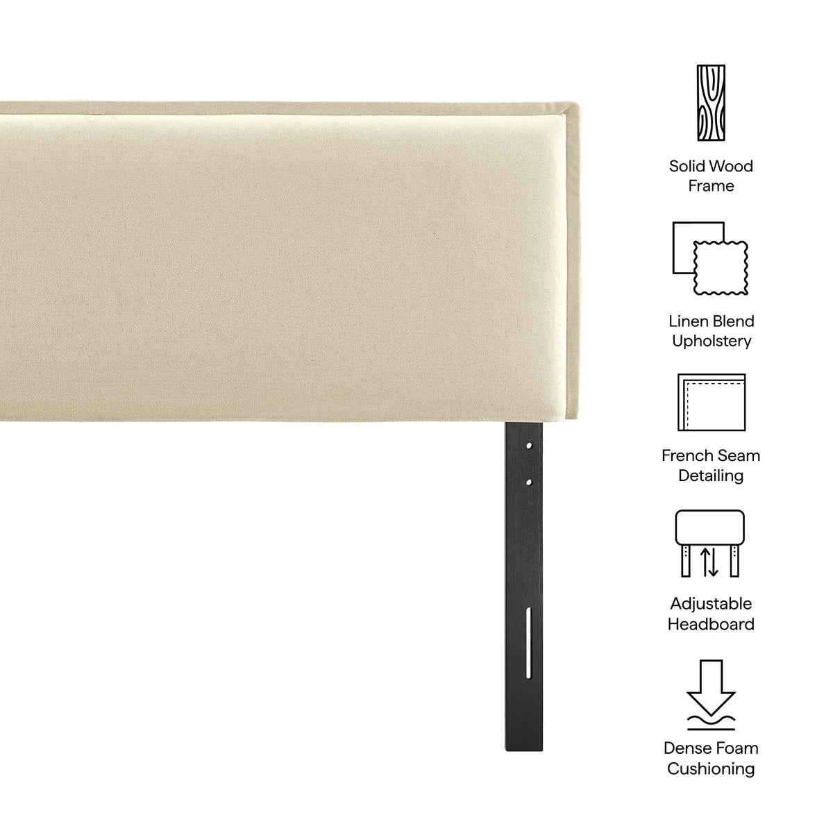 Camille Upholstered Linen Blend Full Size Headboard by Modway