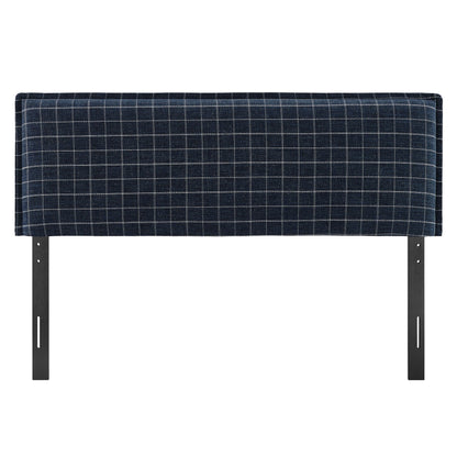 Camille Checkered Linen Blend Queen Size Headboard by Modway