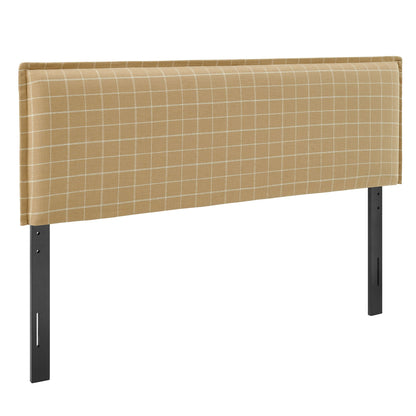 Camille Checkered Linen Blend Queen Size Headboard by Modway
