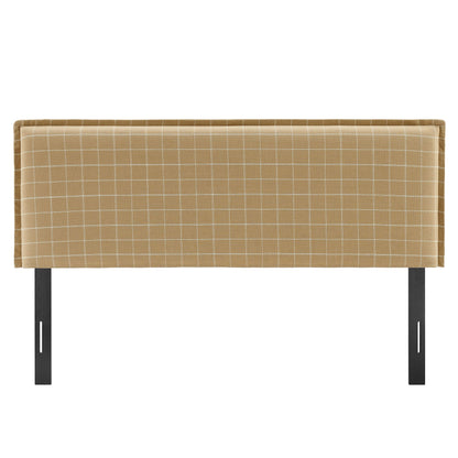 Camille Checkered Linen Blend Queen Size Headboard by Modway