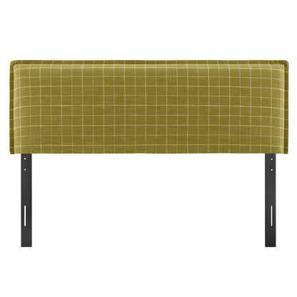 Camille Checkered Linen Blend King Size Headboard by Modway