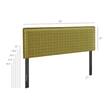 Camille Checkered Linen Blend King Size Headboard by Modway