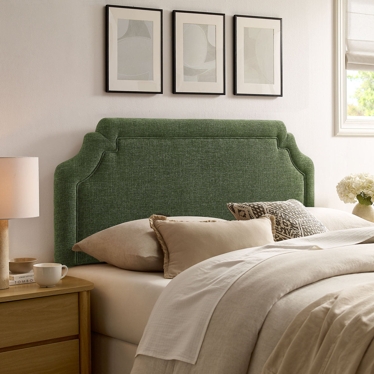 Magnolia Upholstered Fabric Queen Size Headboard by Modway