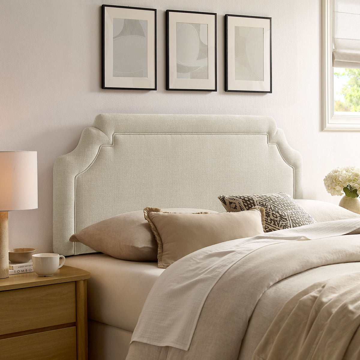 Magnolia Upholstered Fabric King Size Headboard by Modway