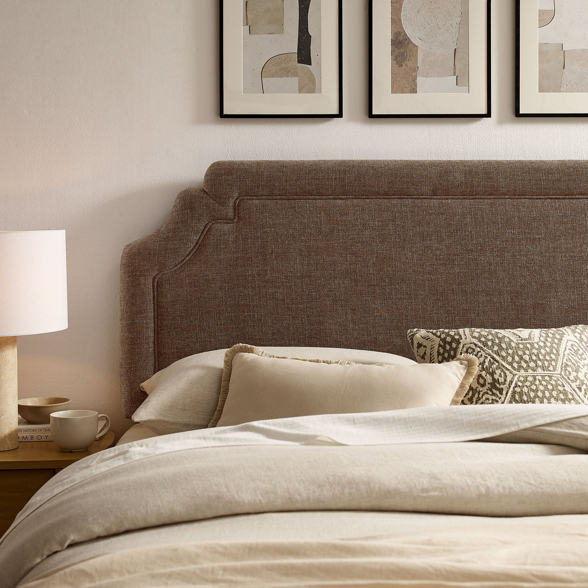 Magnolia Upholstered Fabric King Size Headboard by Modway