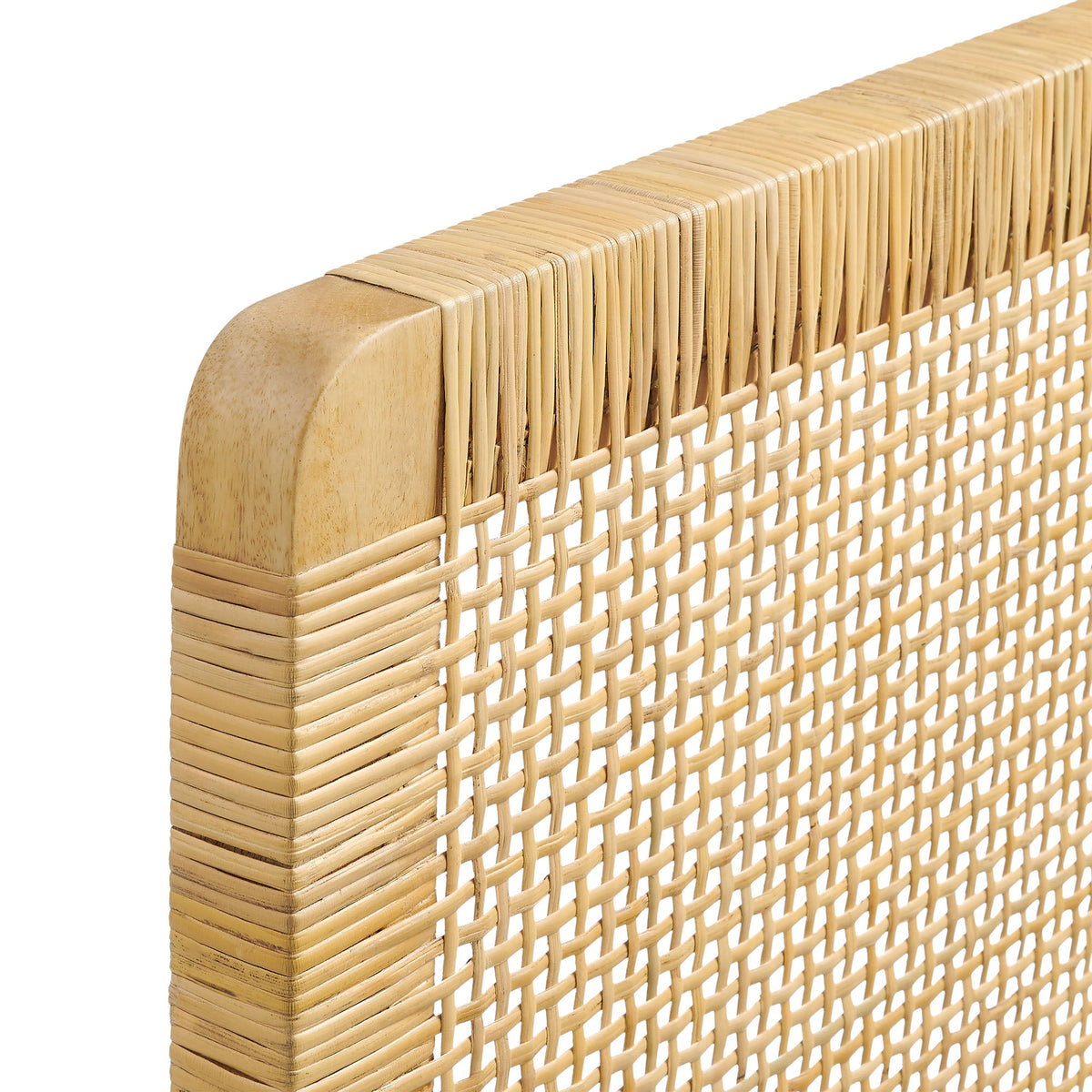 Sandy Wall Mounted Wood and Rattan King Size Headboard by Modway