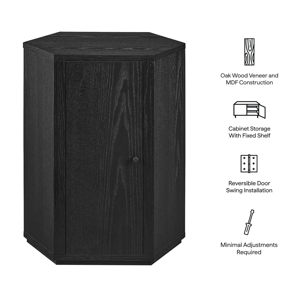 Kade Faceted Wood Side Table by Modway