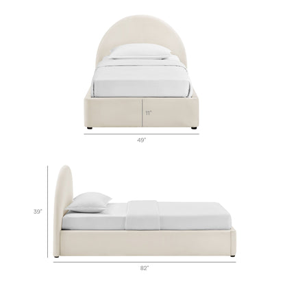 Resort Twin Arched Performance Velvet Storage Platform Bed Frame by Modway