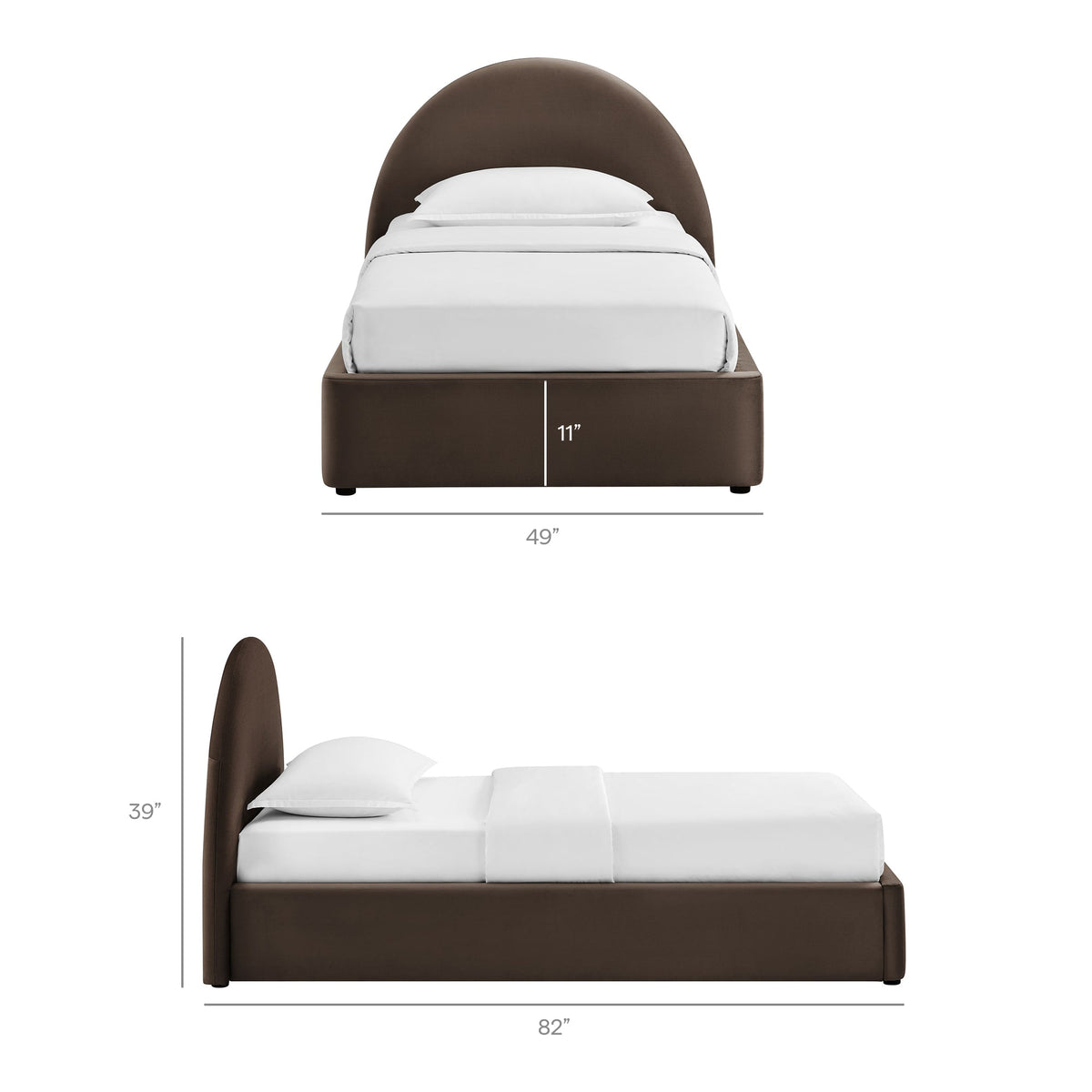 Resort Twin Arched Performance Velvet Storage Platform Bed Frame by Modway