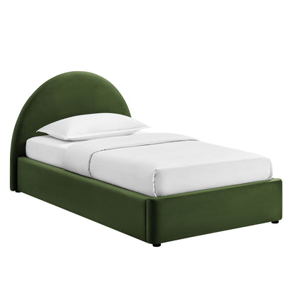 Resort Twin Arched Performance Velvet Storage Platform Bed Frame by Modway