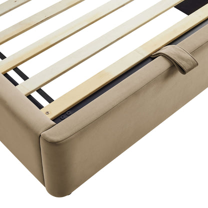 Resort Twin Arched Performance Velvet Storage Platform Bed Frame by Modway