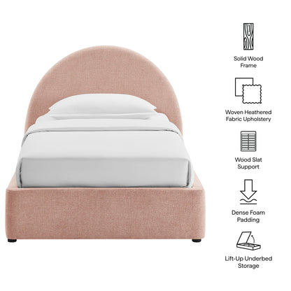 Resort Twin Arched Upholstered Fabric Storage Platform Bed Frame by Modway