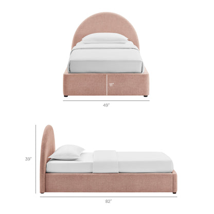 Resort Twin Arched Upholstered Fabric Storage Platform Bed Frame by Modway