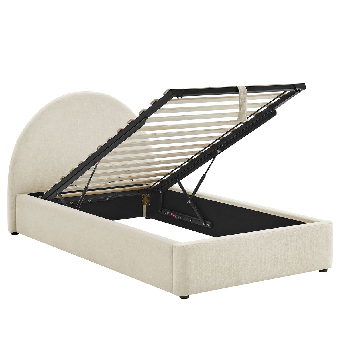 Resort Twin Arched Upholstered Fabric Storage Platform Bed Frame by Modway