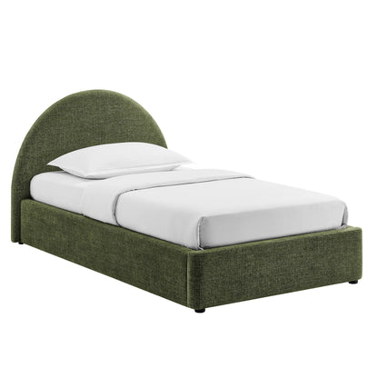 Resort Twin Arched Upholstered Fabric Storage Platform Bed Frame by Modway