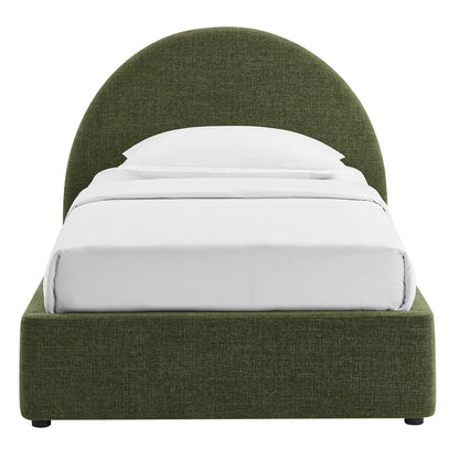 Resort Twin Arched Upholstered Fabric Storage Platform Bed Frame by Modway