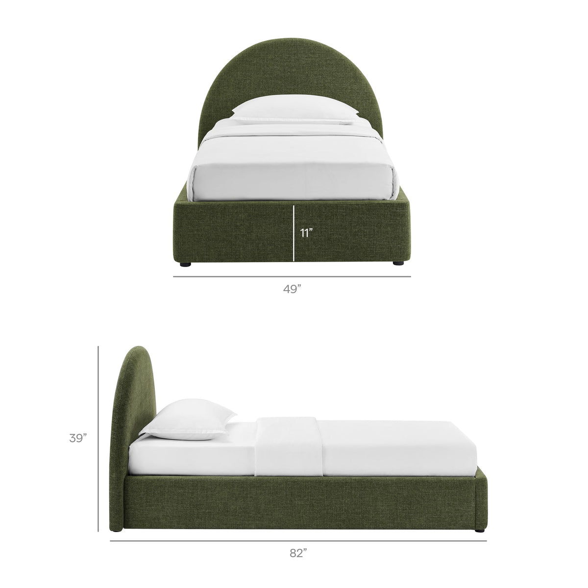 Resort Twin Arched Upholstered Fabric Storage Platform Bed Frame by Modway
