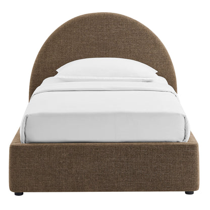 Resort Twin Arched Upholstered Fabric Storage Platform Bed Frame by Modway