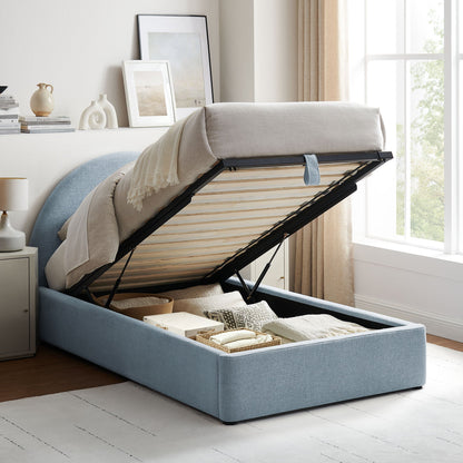 Resort Twin Arched Upholstered Fabric Storage Platform Bed Frame by Modway