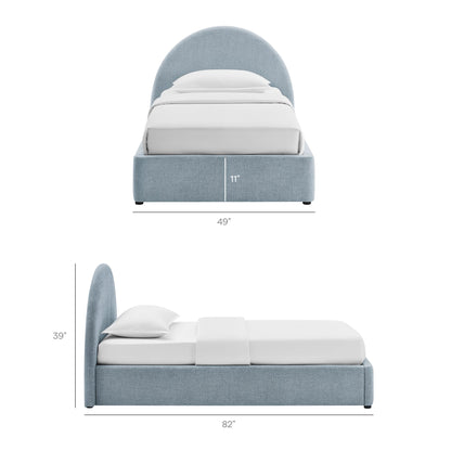 Resort Twin Arched Upholstered Fabric Storage Platform Bed Frame by Modway