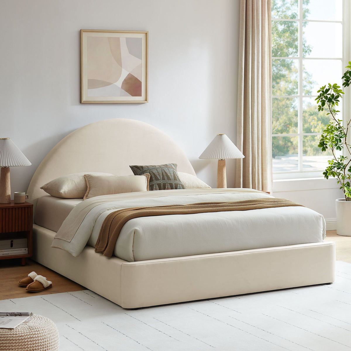 Resort Full Arched Performance Velvet Storage Platform Bed Frame by Modway