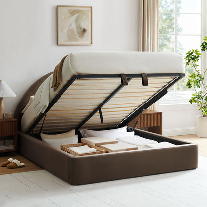 Resort Full Arched Performance Velvet Storage Platform Bed Frame by Modway