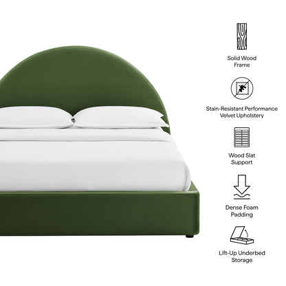 Resort Full Arched Performance Velvet Storage Platform Bed Frame by Modway