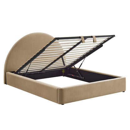 Resort Full Arched Performance Velvet Storage Platform Bed Frame by Modway