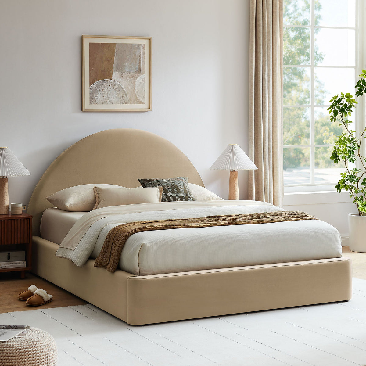 Resort Queen Arched Performance Velvet Storage Platform Bed Frame by Modway