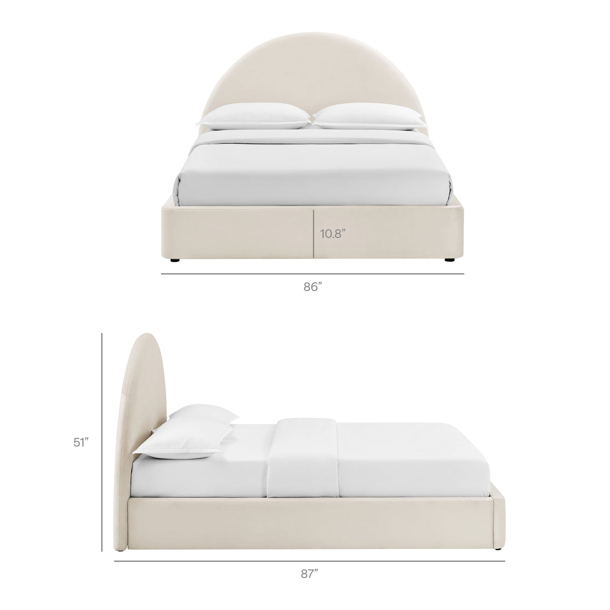 Resort King Arched Performance Velvet Storage Platform Bed Frame by Modway