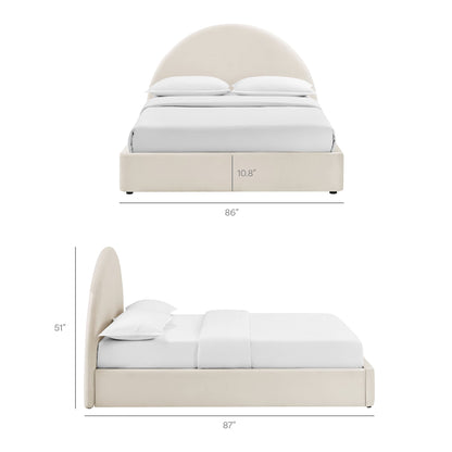 Resort King Arched Performance Velvet Storage Platform Bed Frame by Modway