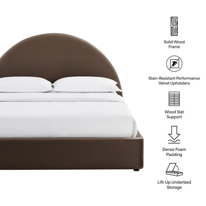 Resort King Arched Performance Velvet Storage Platform Bed Frame by Modway