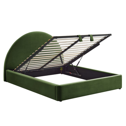 Resort King Arched Performance Velvet Storage Platform Bed Frame by Modway