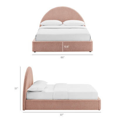 Resort King Arched Upholstered Fabric Storage Platform Bed Frame by Modway