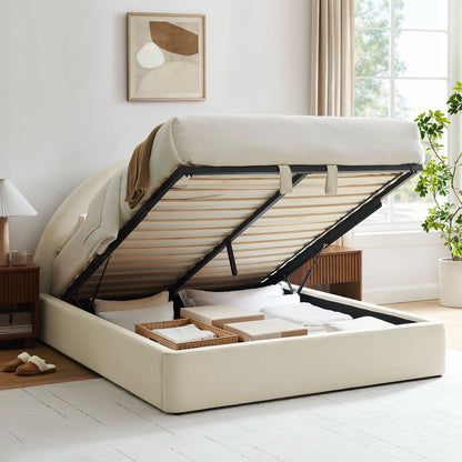 Resort King Arched Upholstered Fabric Storage Platform Bed Frame by Modway