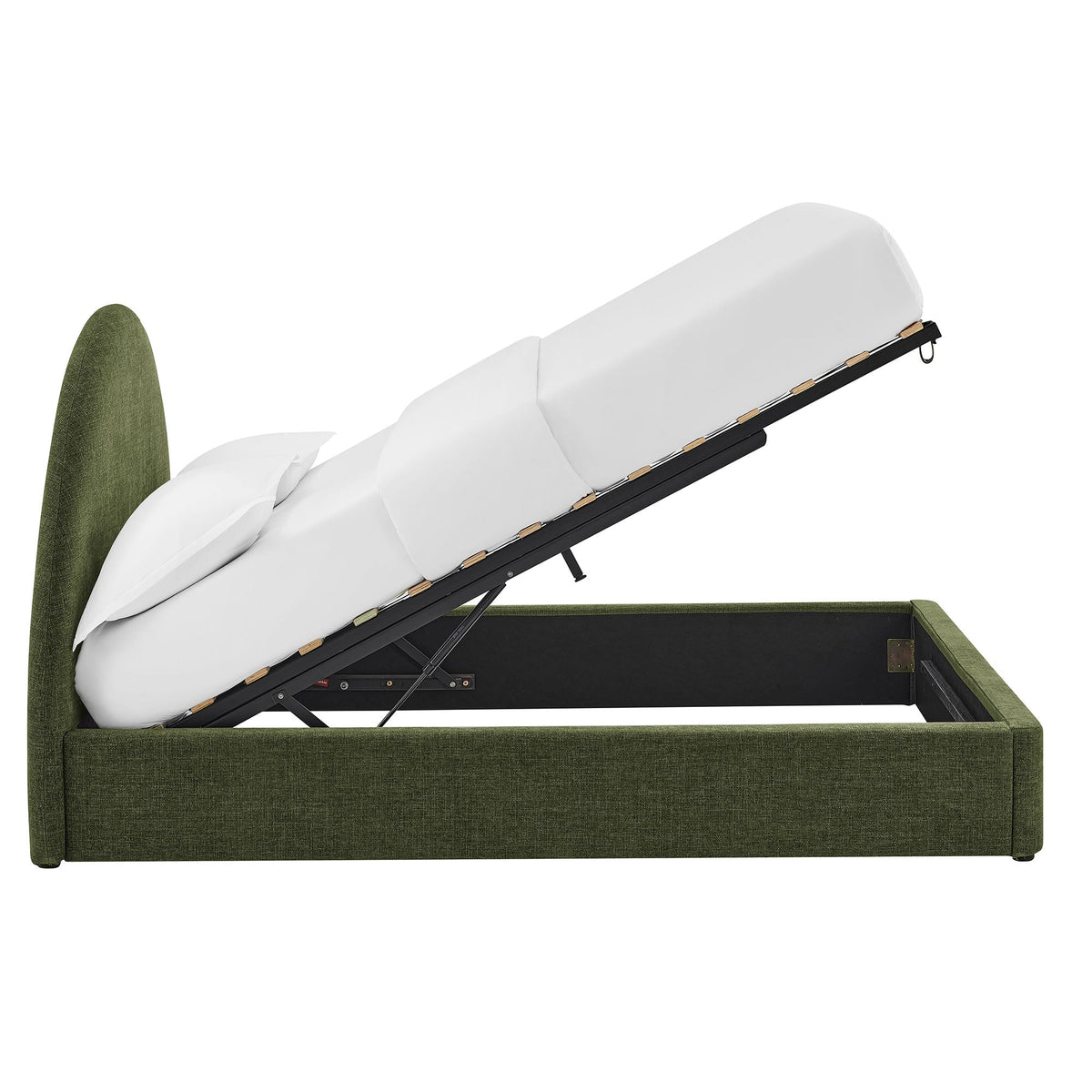 Resort King Arched Upholstered Fabric Storage Platform Bed Frame by Modway