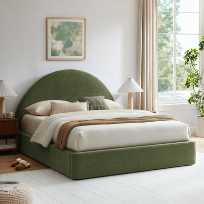 Resort King Arched Upholstered Fabric Storage Platform Bed Frame by Modway