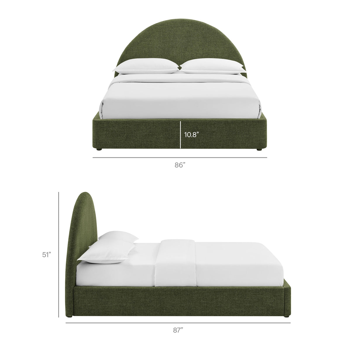 Resort King Arched Upholstered Fabric Storage Platform Bed Frame by Modway