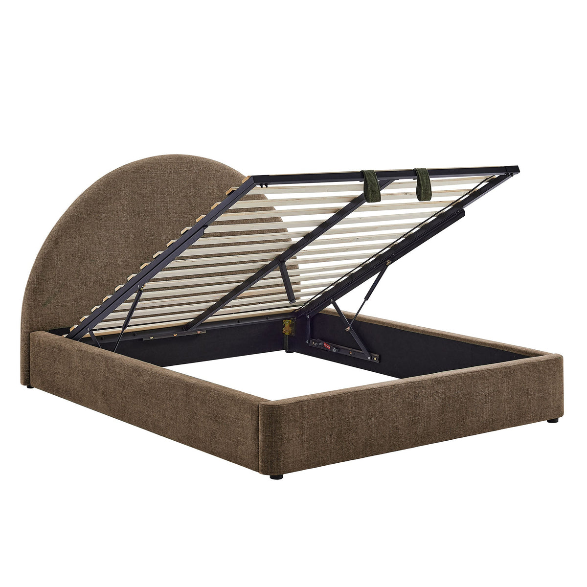 Resort King Arched Upholstered Fabric Storage Platform Bed Frame by Modway