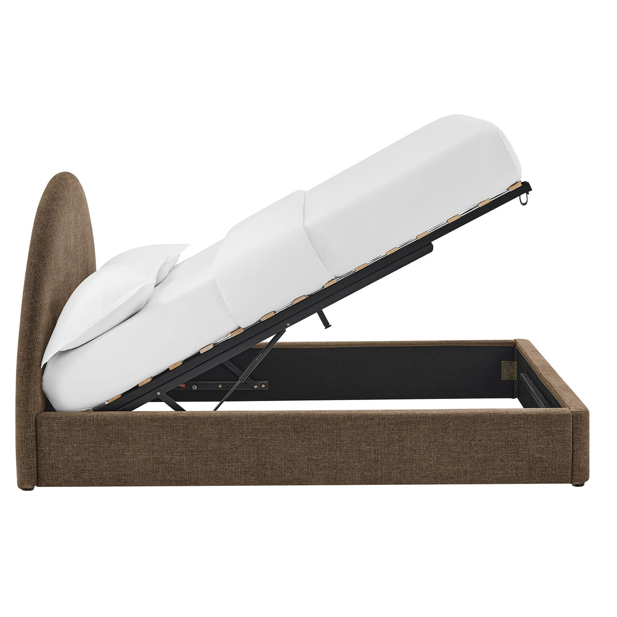Resort King Arched Upholstered Fabric Storage Platform Bed Frame by Modway