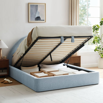 Resort King Arched Upholstered Fabric Storage Platform Bed Frame by Modway