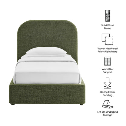 Keynote Twin Fabric Upholstered Storage Platform Bed Frame by Modway