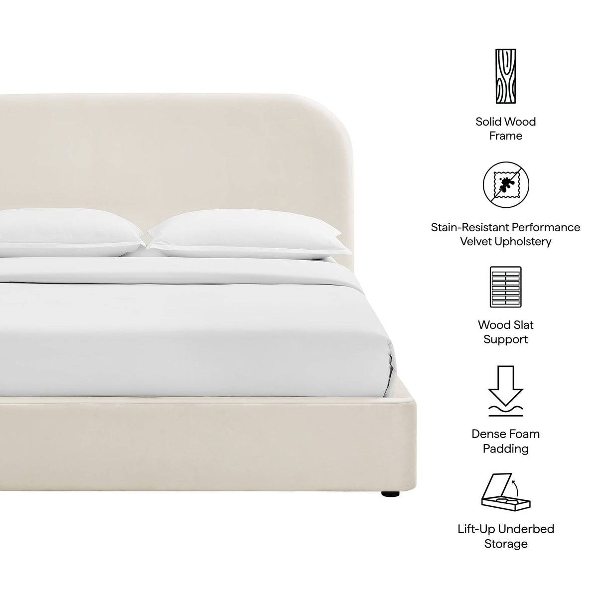 Keynote Full Performance Velvet Storage Platform Bed Frame by Modway