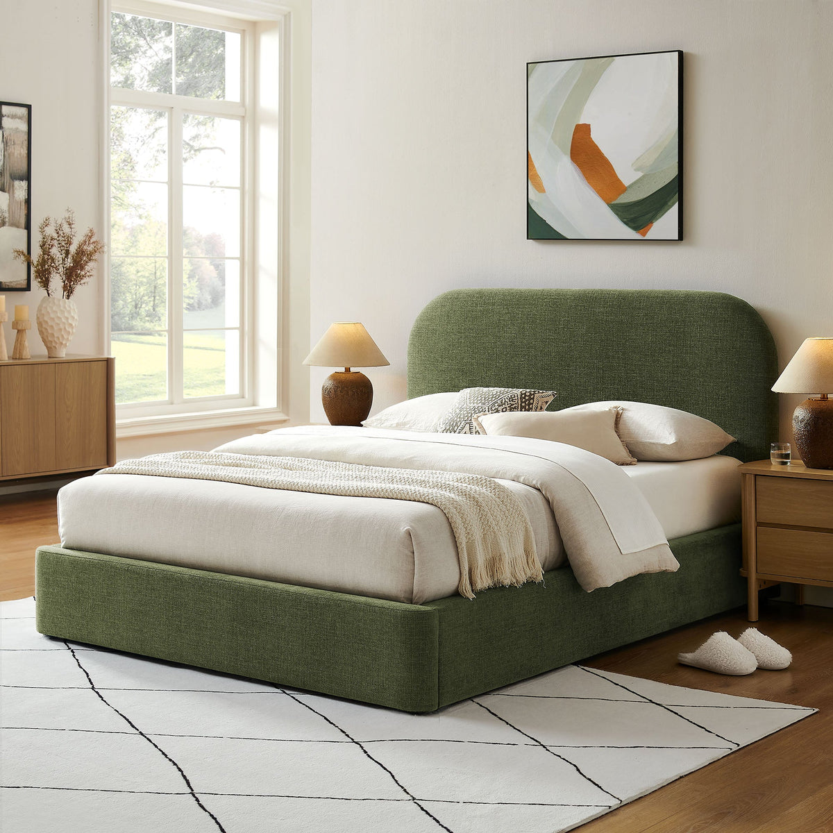 Keynote Full Fabric Upholstered Storage Platform Bed Frame by Modway