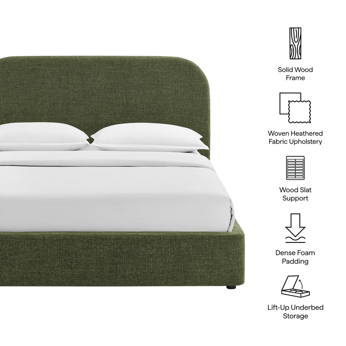 Keynote Full Fabric Upholstered Storage Platform Bed Frame by Modway