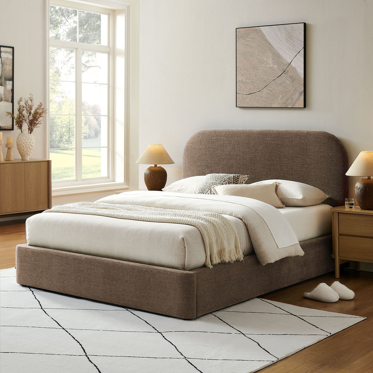 Keynote Full Fabric Upholstered Storage Platform Bed Frame by Modway